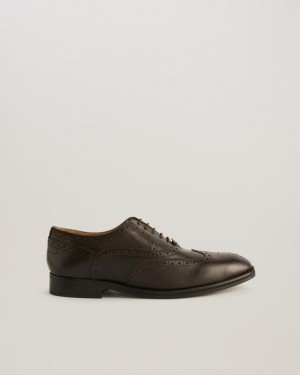 Buty Brogue Męskie Ted Baker Formal Leather Brązowe Polska | PL-ZVOWM3478