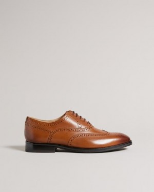 Buty Brogue Męskie Ted Baker Formal Leather Brązowe Polska | PL-JHRMS7416