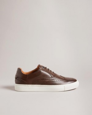 Buty Brogue Męskie Ted Baker Leather Brogue Trainer Hybrid Brązowe Polska | PL-YPQEG7638