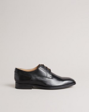 Buty Derby Męskie Ted Baker Formal Leather Czarne Polska | PL-KBCFY6453