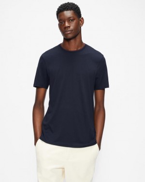 Koszulka Męskie Ted Baker Short Sleeve Granatowe Polska | PL-NYCFH4938