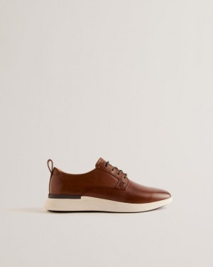 Trampki Męskie Ted Baker Leather Lace Up Hybrid Ciemny Pomarańczowe Polska | PL-UTMEF0259