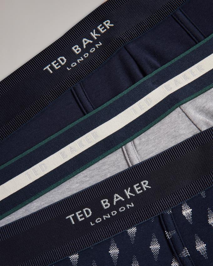 Bielizny Męskie Ted Baker Three Pack Of Assorted Cotton Trunks Kolorowe Polska | PL-EDNMY1687