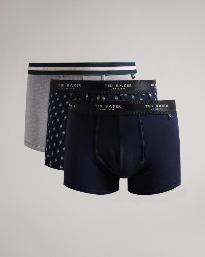 Bielizny Męskie Ted Baker Three Pack Of Assorted Cotton Trunks Kolorowe Polska | PL-EDNMY1687