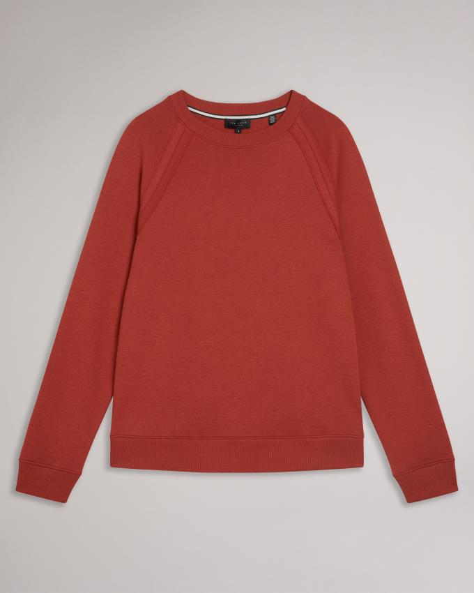 Bluza Męskie Ted Baker Long Sleeve Raglan Detail Ciemny Pomarańczowe Polska | PL-QKMWN1024