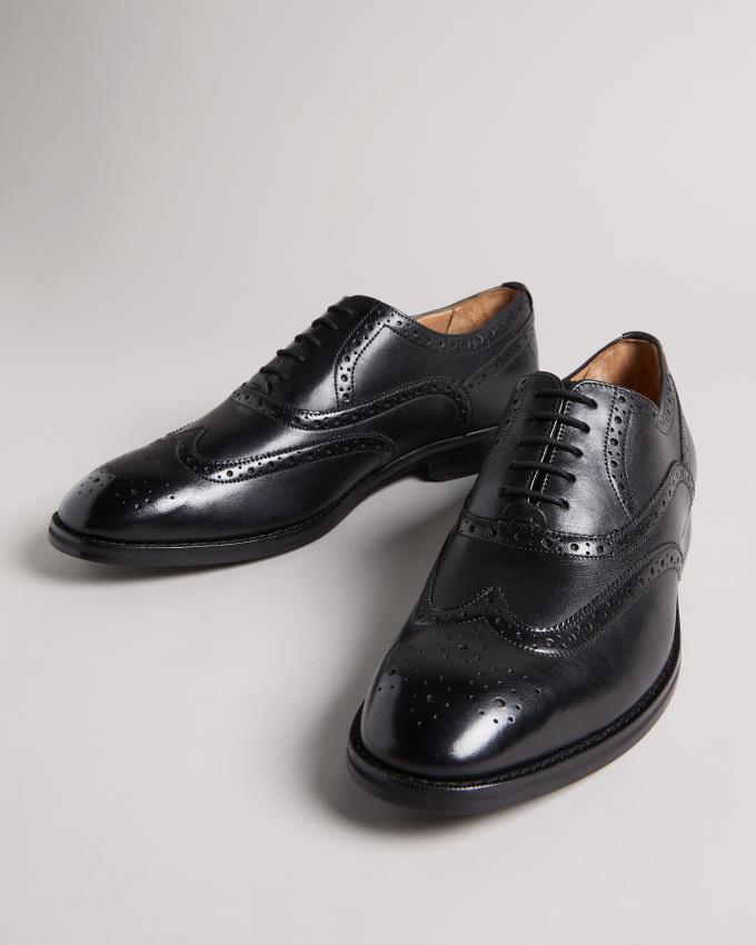 Buty Brogue Męskie Ted Baker Formal Leather Czarne Polska | PL-JEBUC5463