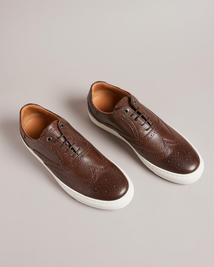 Buty Brogue Męskie Ted Baker Leather Brogue Trainer Hybrid Brązowe Polska | PL-XMSDK6538