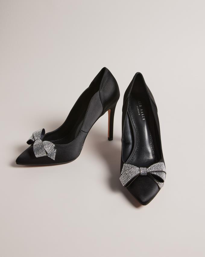 Buty Na Obcasie Damskie Ted Baker Crystal Bow Court Czarne Polska | PL-GEBHU2564