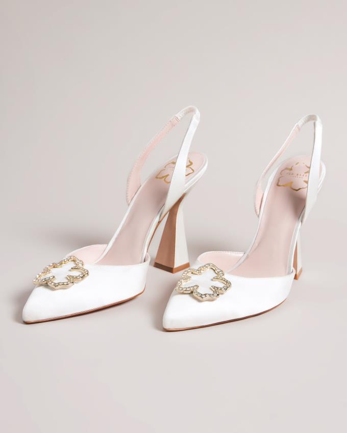 Buty Na Obcasie Damskie Ted Baker Embellished Heeled Court Białe Polska | PL-XRVJN6425