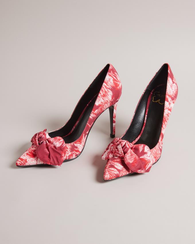 Buty Na Obcasie Damskie Ted Baker Glitched Floral Court Czerwone Polska | PL-GSERW2860