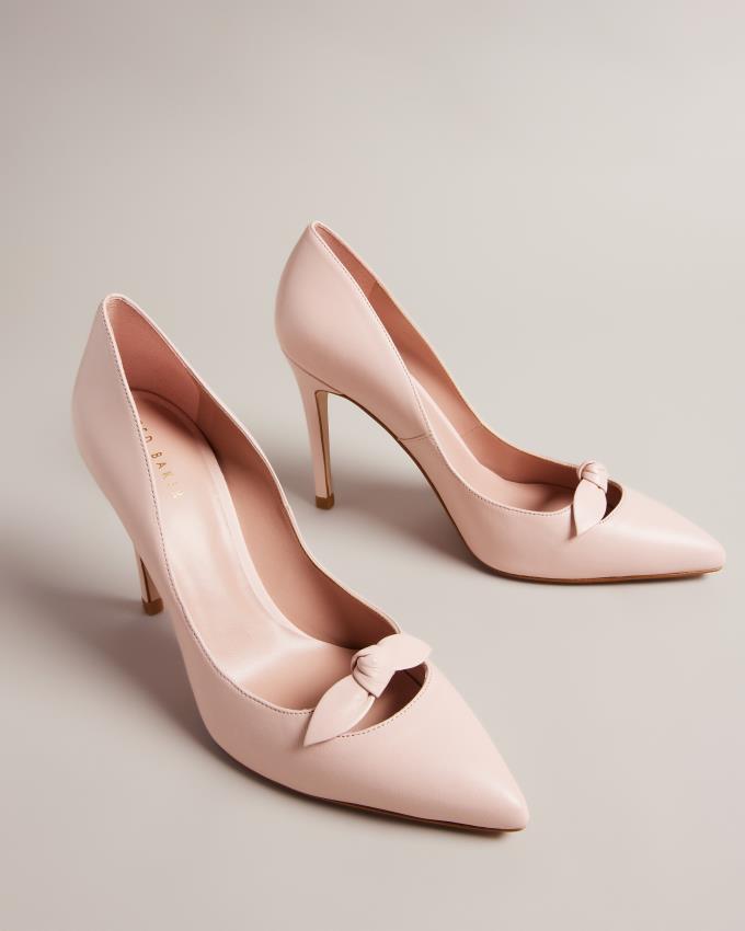 Buty Na Obcasie Damskie Ted Baker Leather Bow Embellished Court Różowe Polska | PL-WXIGK6745