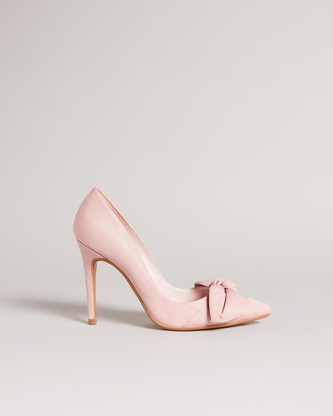 Buty Na Obcasie Damskie Ted Baker Moire Satin Bow Court Różowe Polska | PL-UVOZG4875