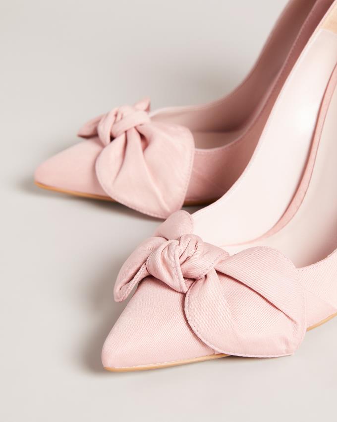 Buty Na Obcasie Damskie Ted Baker Moire Satin Bow Court Różowe Polska | PL-UVOZG4875