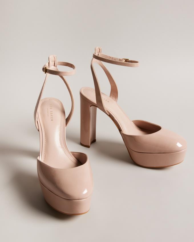 Buty Na Obcasie Damskie Ted Baker Patent Platform High Beżowe Polska | PL-AQWNM5723