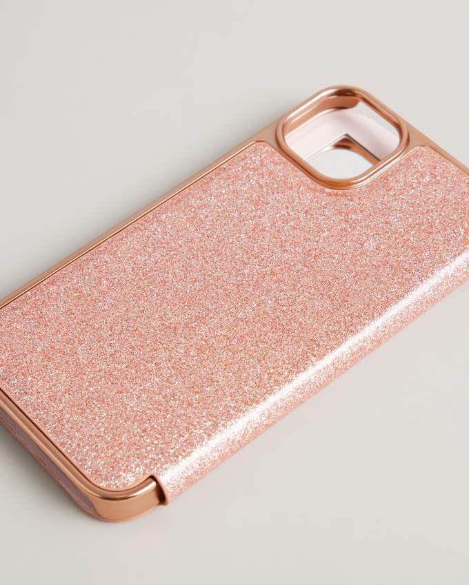 Etui Damskie Ted Baker Glitter iPhone 14 Max Mirror Różowe Polska | PL-IEPQT1675