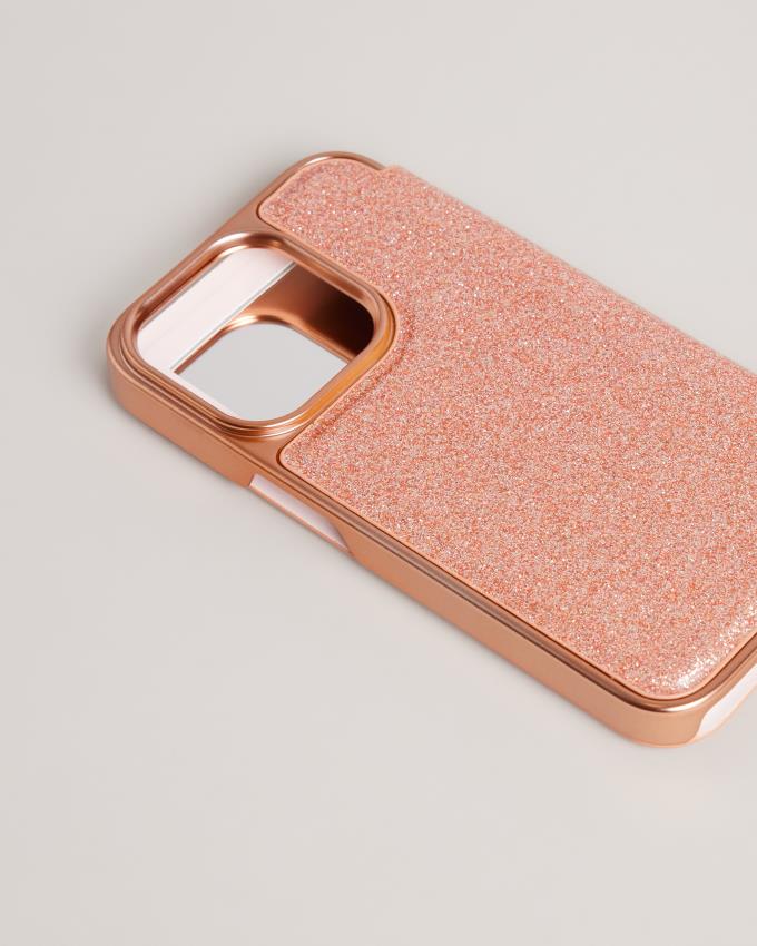 Etui Damskie Ted Baker Glitter iPhone 14 Pro Mirror Różowe Polska | PL-OWTIY4861