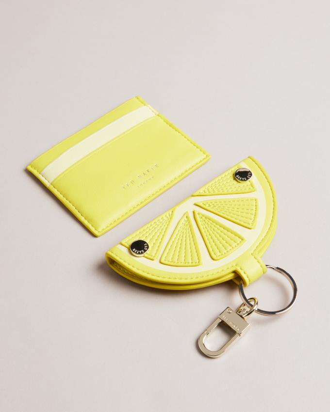 Etui na Karty Damskie Ted Baker Lemon Slice Keyring and Żółte Polska | PL-AFJMV7831