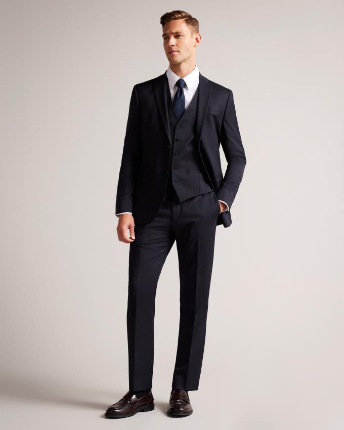 Kamizelka Garniturowa Męskie Ted Baker Plain Slim Fit Granatowe Polska | PL-WXTDZ6942