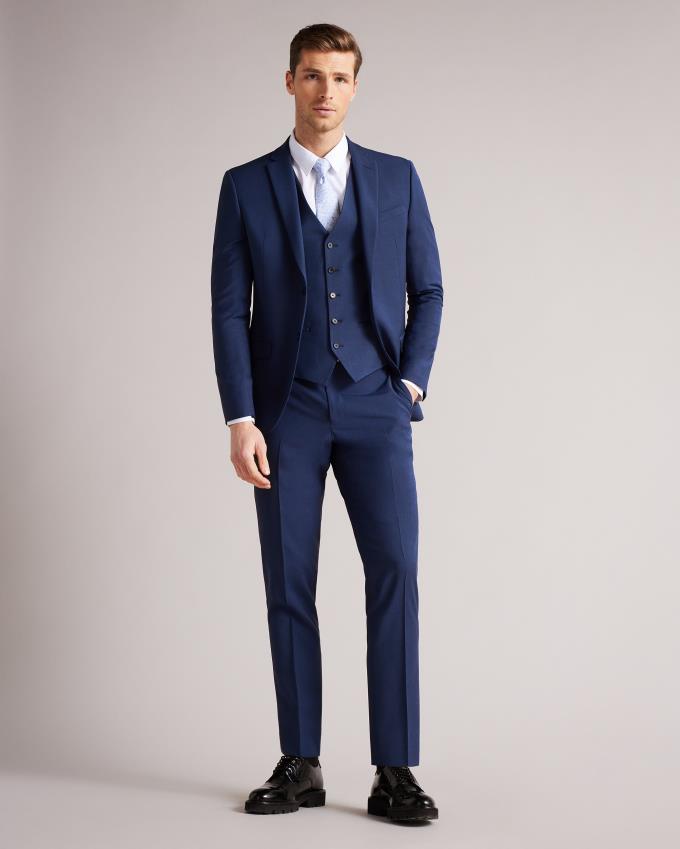 Kamizelka Garniturowa Męskie Ted Baker Slim Fit Plain Suit Ciemny Niebieskie Polska | PL-QKCYR6238