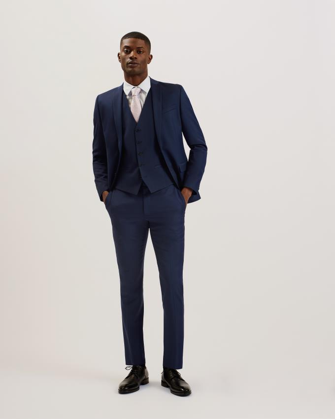 Kamizelka Garniturowa Męskie Ted Baker Slim Navy Twill Suit Granatowe Polska | PL-AEWQJ4062