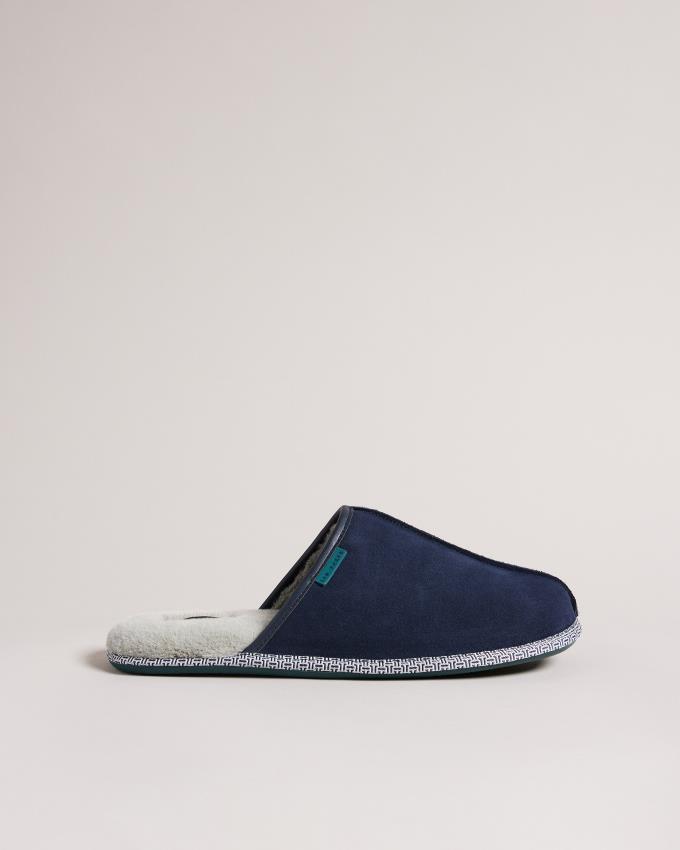 Kapcie Męskie Ted Baker Suede Mule Granatowe Polska | PL-ATJCK4931