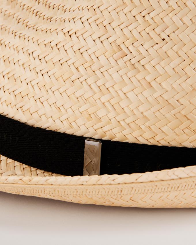 Kapelusz Męskie Ted Baker Straw Trilby With Webbing Trim Beżowe Polska | PL-WFLMQ9341