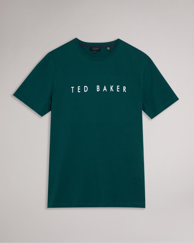 Koszulka Męskie Ted Baker Short Sleeve Branded Ciemny Zielone Polska | PL-KYSLV6385