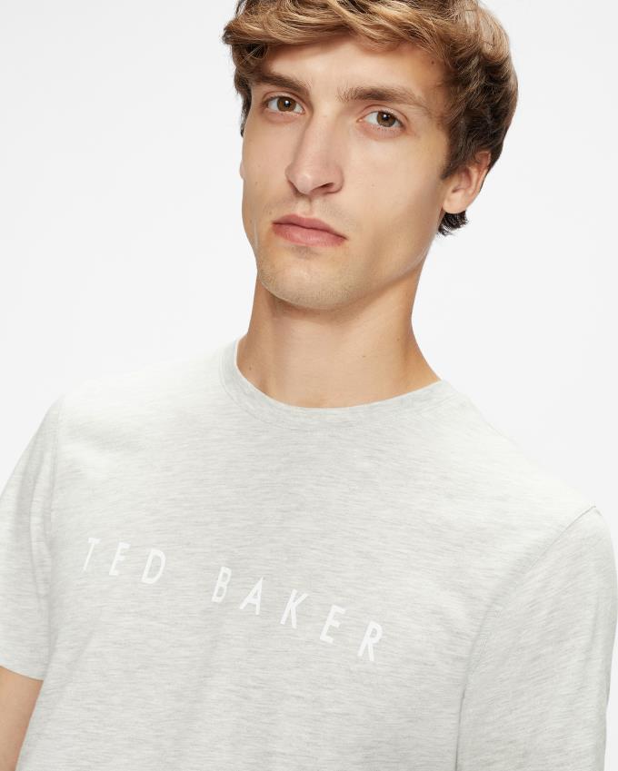 Koszulka Męskie Ted Baker Short Sleeve Branded Szare Polska | PL-UYNRT3906