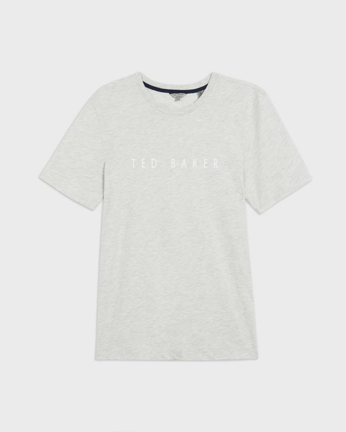 Koszulka Męskie Ted Baker Short Sleeve Branded Szare Polska | PL-UYNRT3906