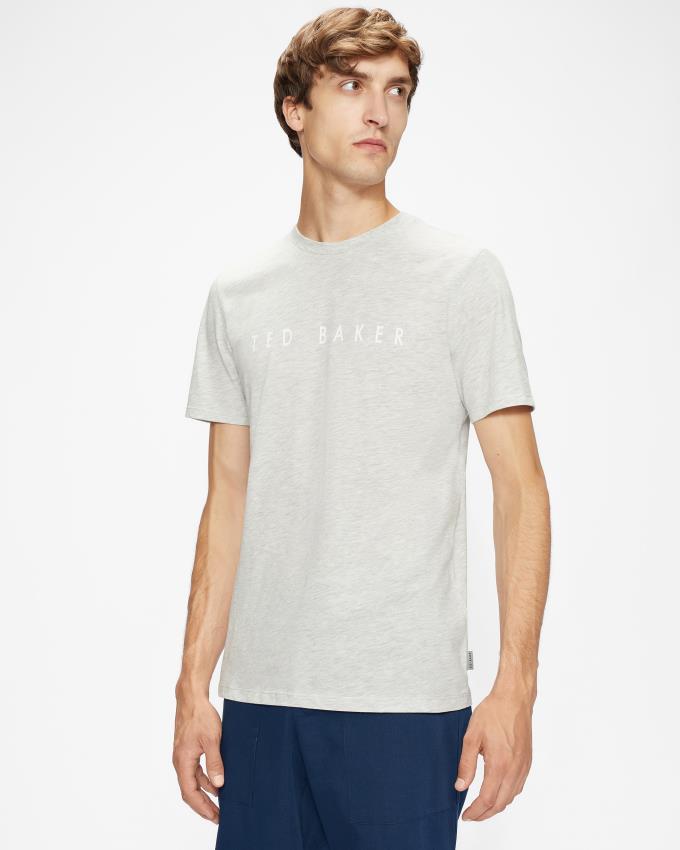 Koszulka Męskie Ted Baker Short Sleeve Branded Szare Polska | PL-UYNRT3906