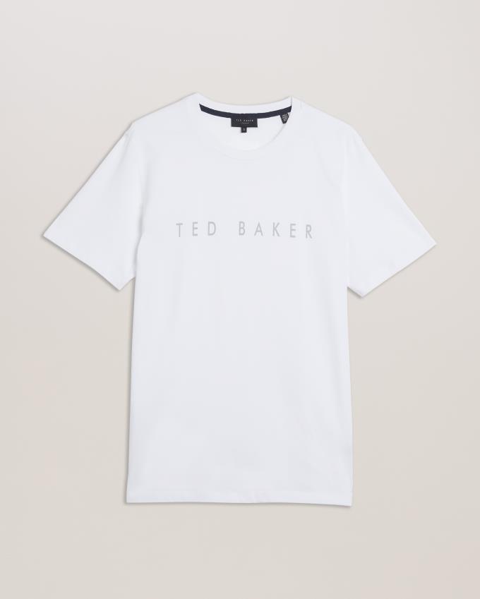 Koszulka Męskie Ted Baker Short Sleeve Branded Białe Polska | PL-YRDZK2957