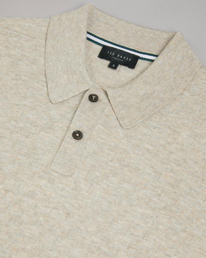 Koszulka Polo Męskie Ted Baker Long Sleeve Knitted Brązowe Brązowe Polska | PL-LPABE3952