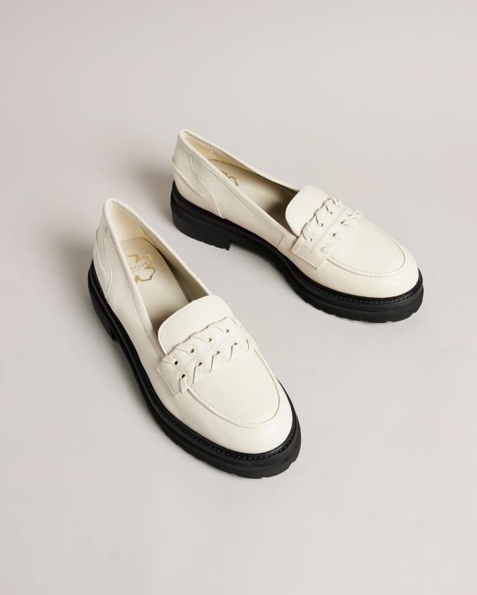 Loafersy Damskie Ted Baker Whipstitch Detail Beżowe Polska | PL-LAEXU4906