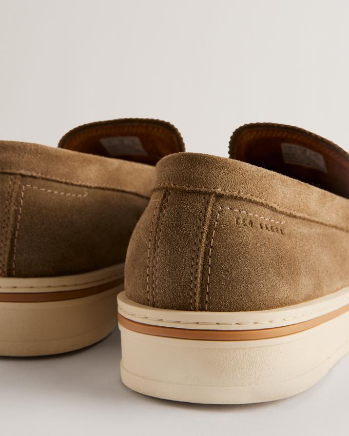 Loafersy Męskie Ted Baker Suede Slip On Chunky Khaki Polska | PL-KLNSR8071