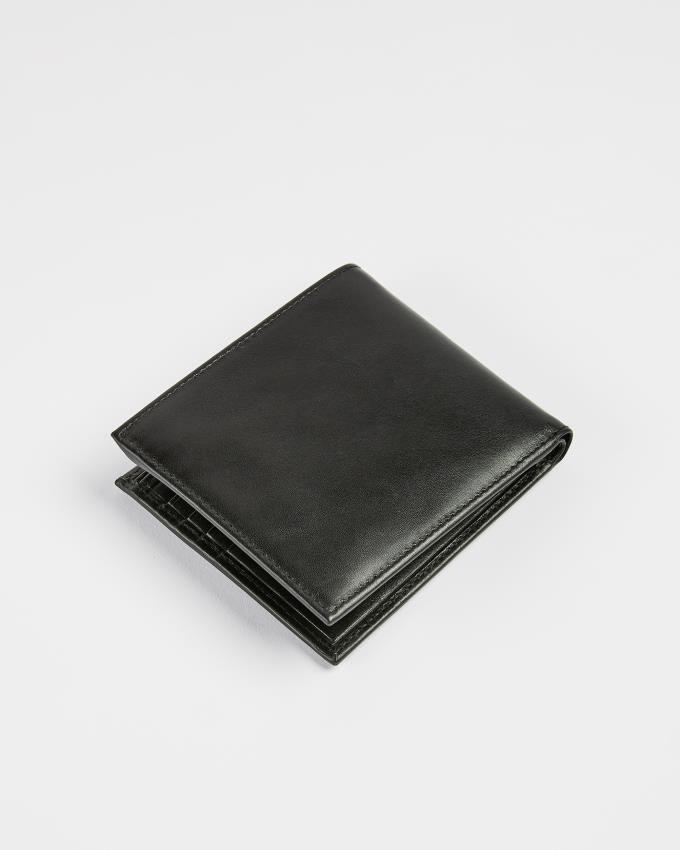 Portfel Męskie Ted Baker Leather Bifold With Coin Pocket Czarne Polska | PL-YHPSN6798