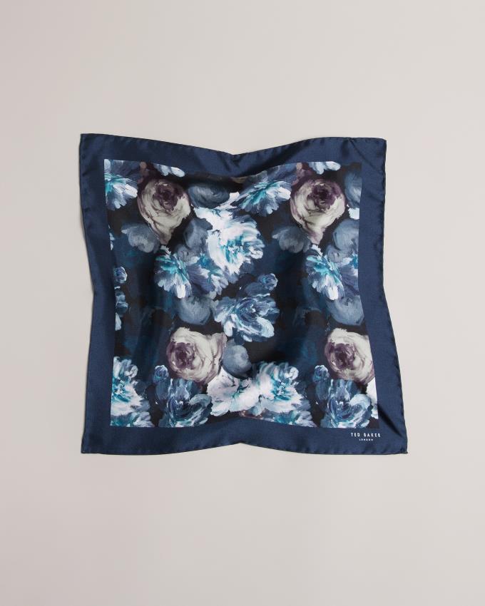 Poszetki Męskie Ted Baker Painted Floral Silk Pocket Square Turkusowe Niebieskie Polska | PL-RJHUF2179