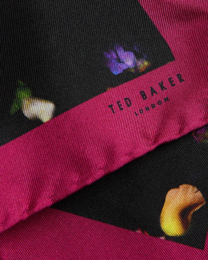 Poszetki Męskie Ted Baker Photographic Floral Silk Pocket Square Czarne Polska | PL-CTPEG3946