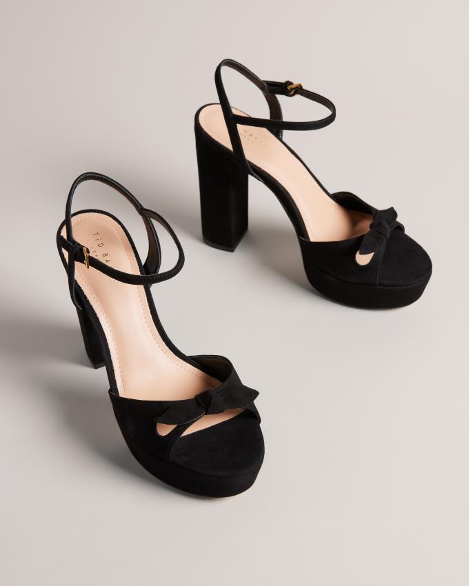 Sandały Damskie Ted Baker Heeled Platform Czarne Polska | PL-CIFVA2850