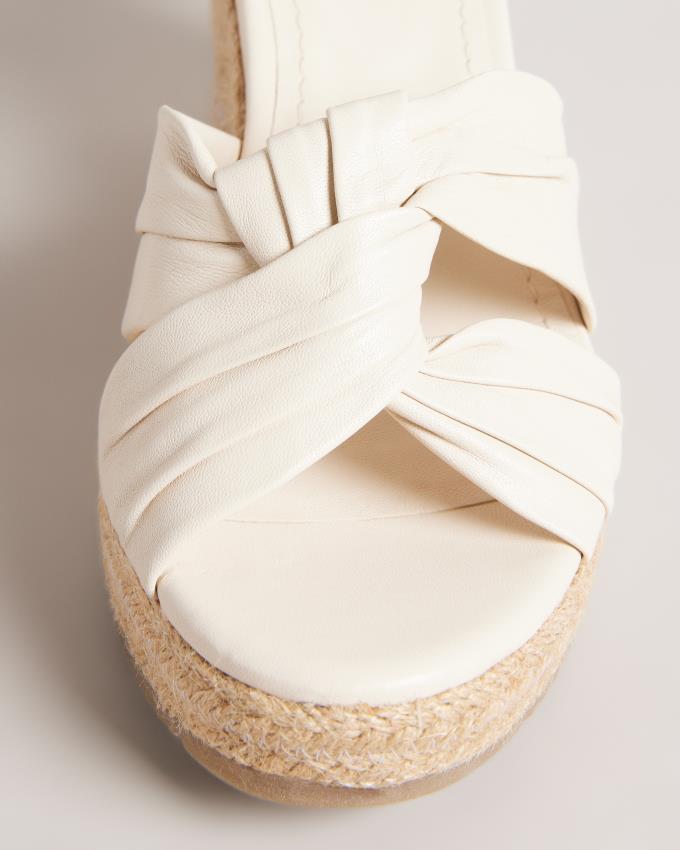 Sandały Damskie Ted Baker Knotted Wedge Espadrille Białe Polska | PL-SQOGV7024