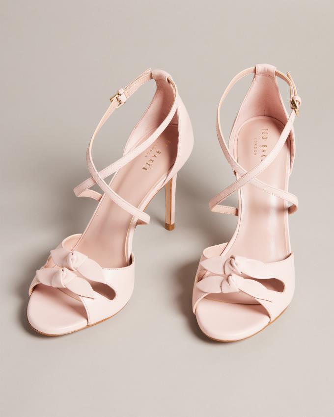 Sandały Damskie Ted Baker Leather Bow Heeled Różowe Polska | PL-SEAUN1035