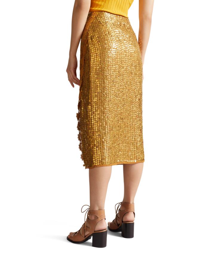 Spódnica Damskie Ted Baker Sequin Column Slip Brązowe Polska | PL-AWEIT9208