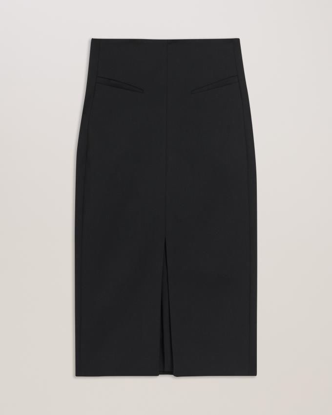 Spódnica Damskie Ted Baker Tailored Midi Pencil With Front Split Czarne Polska | PL-LCWTS0269