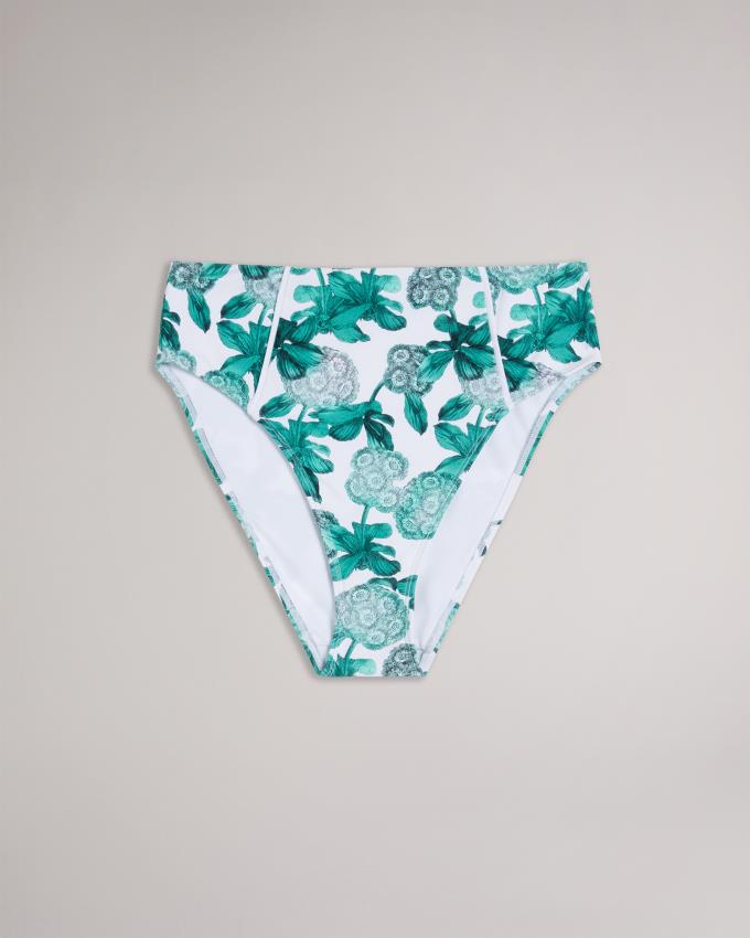 Stroje Pływackie Damskie Ted Baker Floral High Waisted Bikini Bottom Zielone Polska | PL-DATHK0147