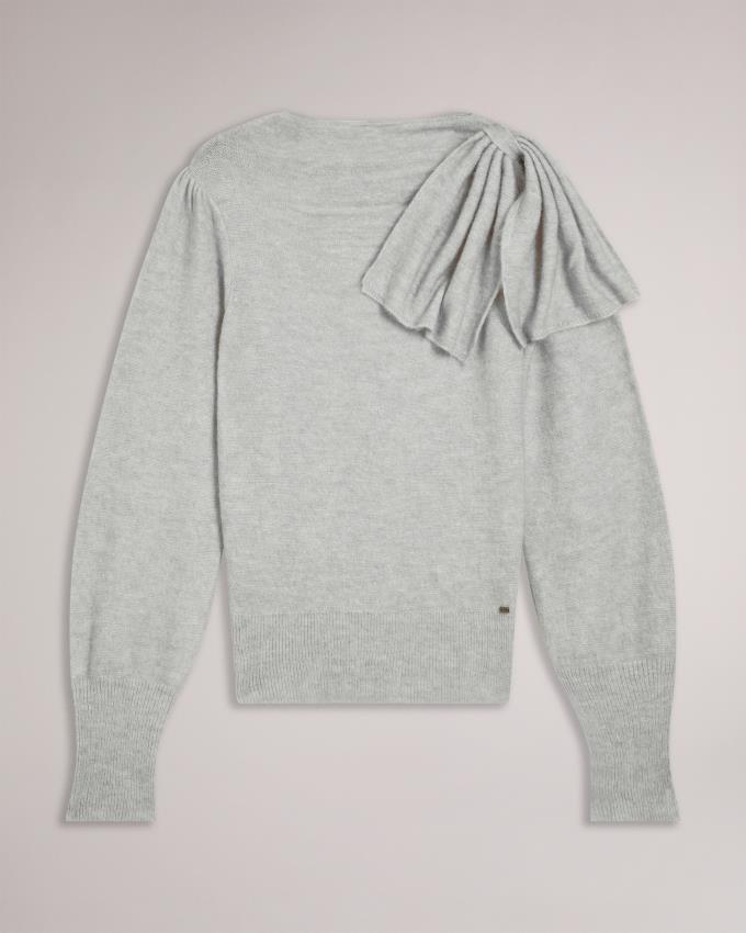 Sweter Damskie Ted Baker Bow Embellished Głęboka Szare Polska | PL-WZFNL2459