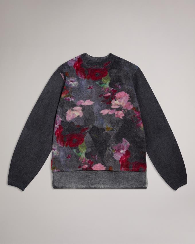 Sweter Damskie Ted Baker Floral Knitted Wool Czarne Polska | PL-WPDRL2915