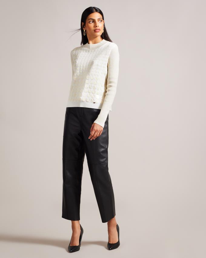 Sweter Damskie Ted Baker Knitted With Metallic Spot Design Białe Polska | PL-AQXZE1698