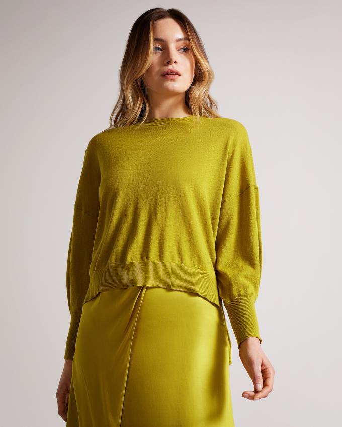 Sweter Damskie Ted Baker Sleeve Detailed Żółte Polska | PL-OJNYM6984