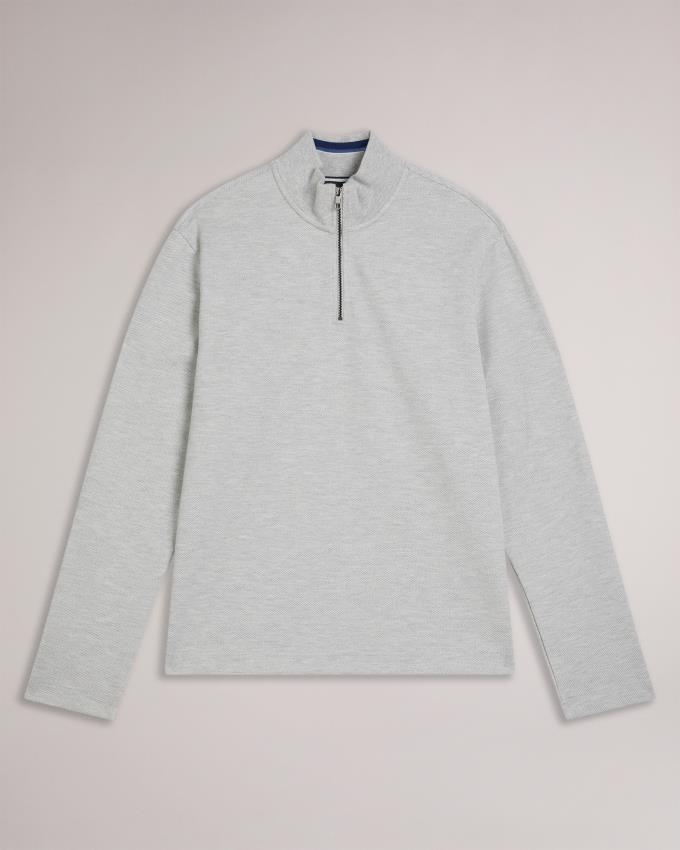 Sweter Męskie Ted Baker Half Zip Funnel Neck Głęboka Szare Polska | PL-QOGZA0943