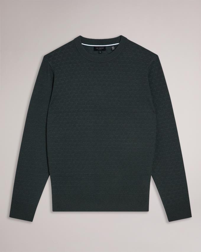 Sweter Męskie Ted Baker Long Sleeve T Knit Zielone Polska | PL-OMQZN0869