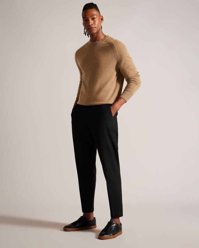 Sweter Męskie Ted Baker Pure Cashmere Ciemny Brązowe Polska | PL-XYOUJ7985